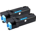 2 stuks Dell 593-10259 (KU051) toner cyaan hoge capaciteit (Inkt Maxx Huismerk)