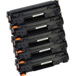 5 stuks Canon 725 toner zwart (Inkt Maxx Huismerk)