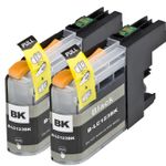 2 stuks Brother LC123 (LC121) inktcartridges zwart hoge capaciteit (Inkt Maxx Huismerk)